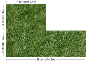 Measuring an L-shaped lawn