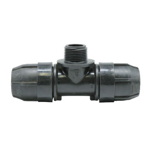 Compression Threaded Tee 20mm x 3/4" Male Thread